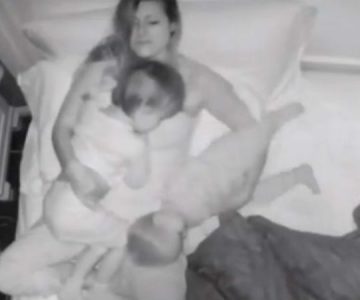 Patadas y manotazos: Video muestra lo difícil que es dormir para una mamá de tres hijos