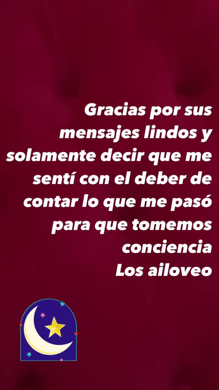 Mensaje de Antonella Ríos (fuente: @antonellarios)