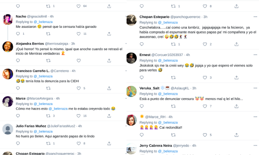 Reacciones A La Broma De Belén Mora. (fuente Twitter Captura De Pantalla)