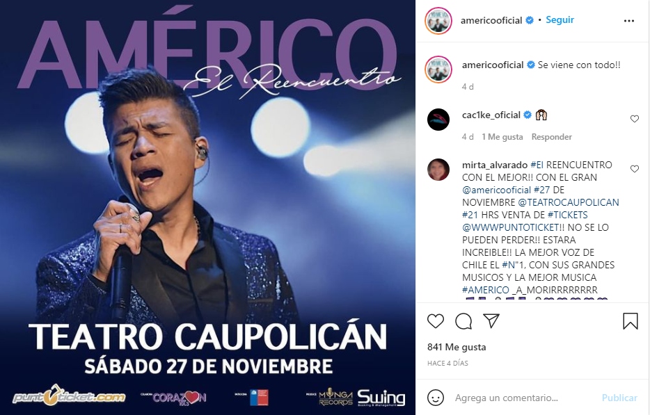 Instagram Américo Reencuentro