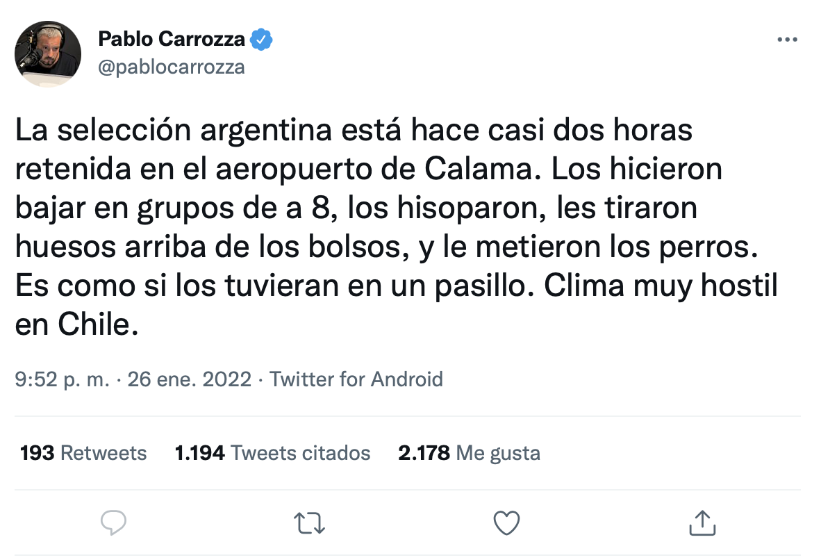 Crédito: Captura de Twitter