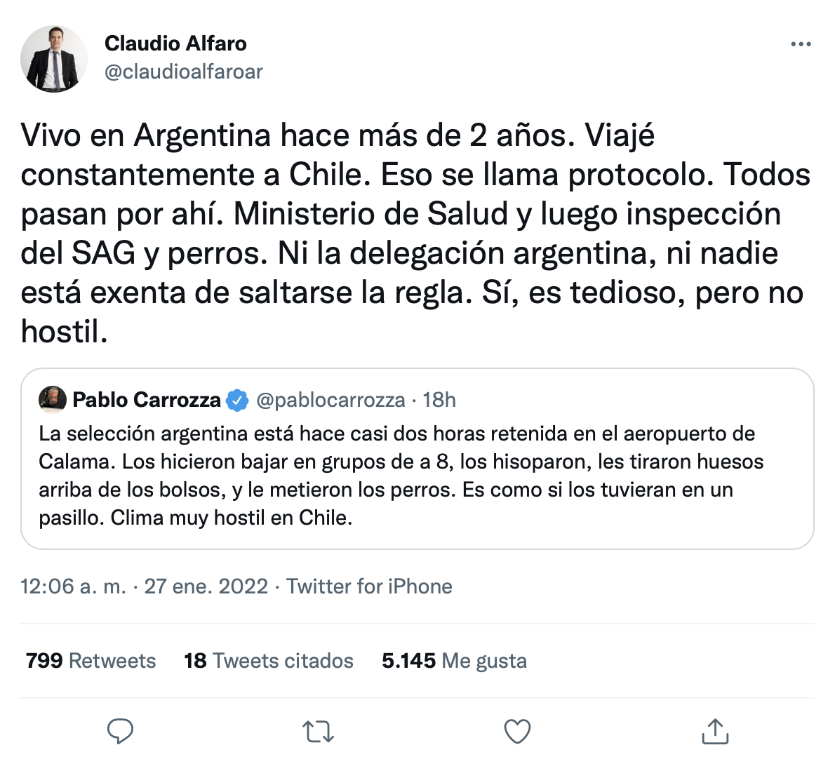 Crédito: Captura de Twitter