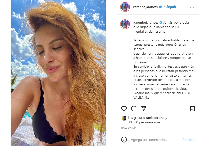 Instagram Karen Bejarano Salud