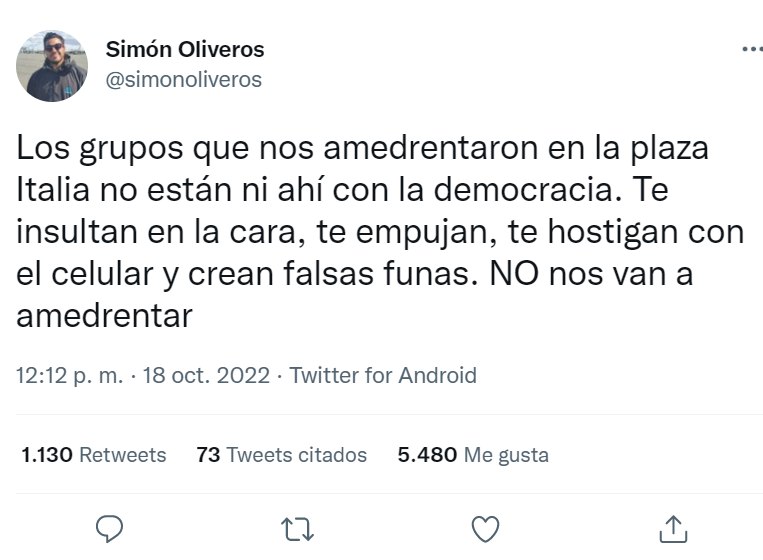 Captura Twitter Simón Oliveros