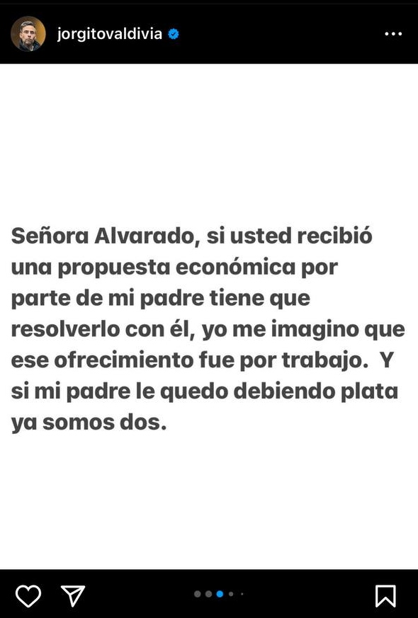 Captura Instagram Jorge Valdivia