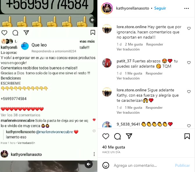 Captura Instagram Kathy Orellana