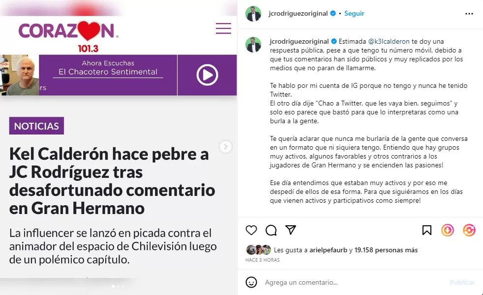 Instagram Julio César Rodríguez
