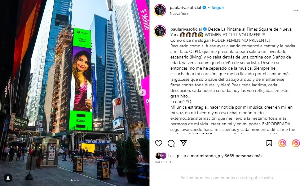 Instagram Paula Rivas