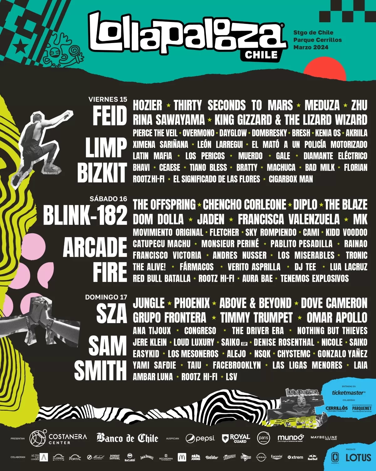 Lollapalooza Chile 2024 Este es el cartel por día de la nueva edición