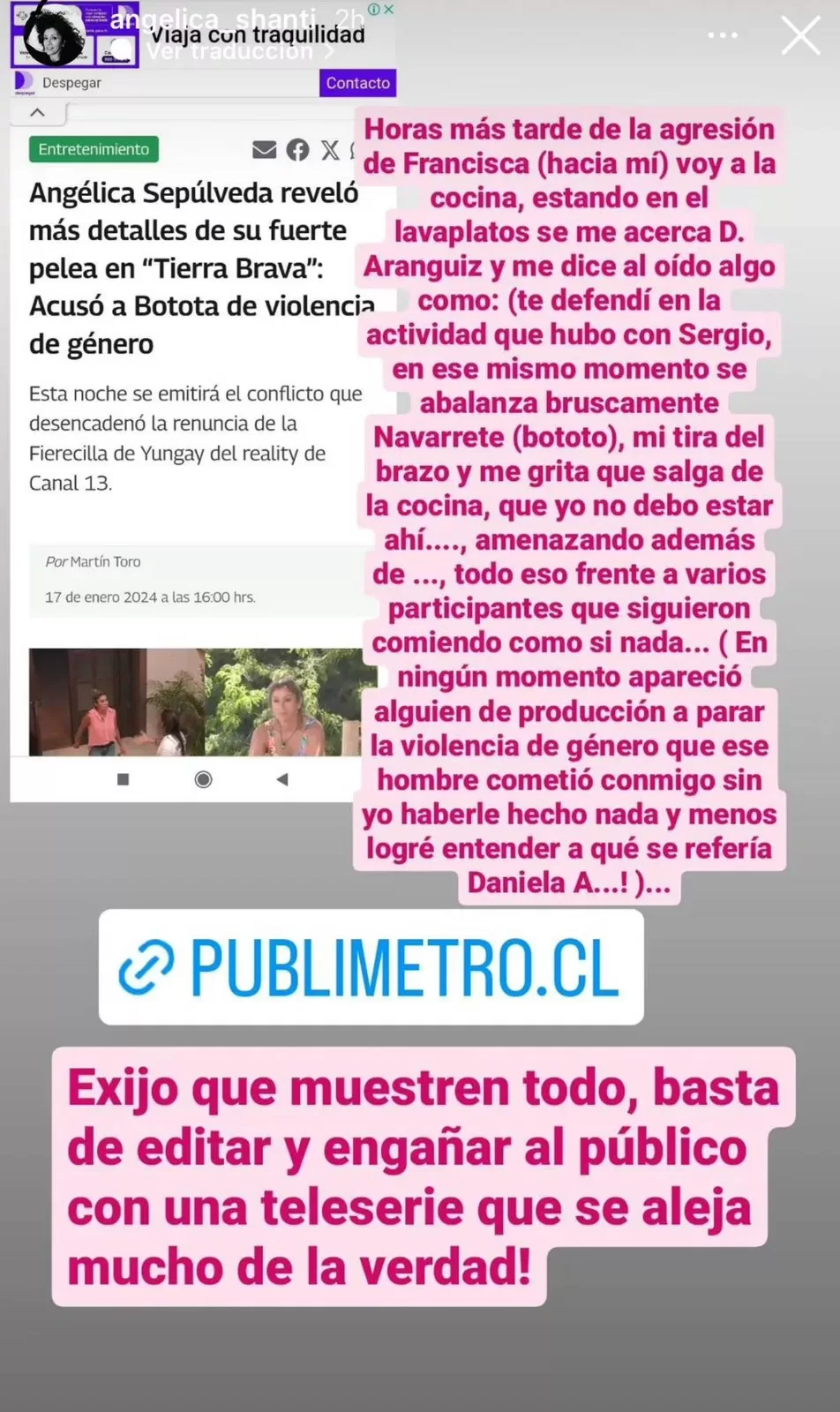Pantallazo Angelica Sepulveda