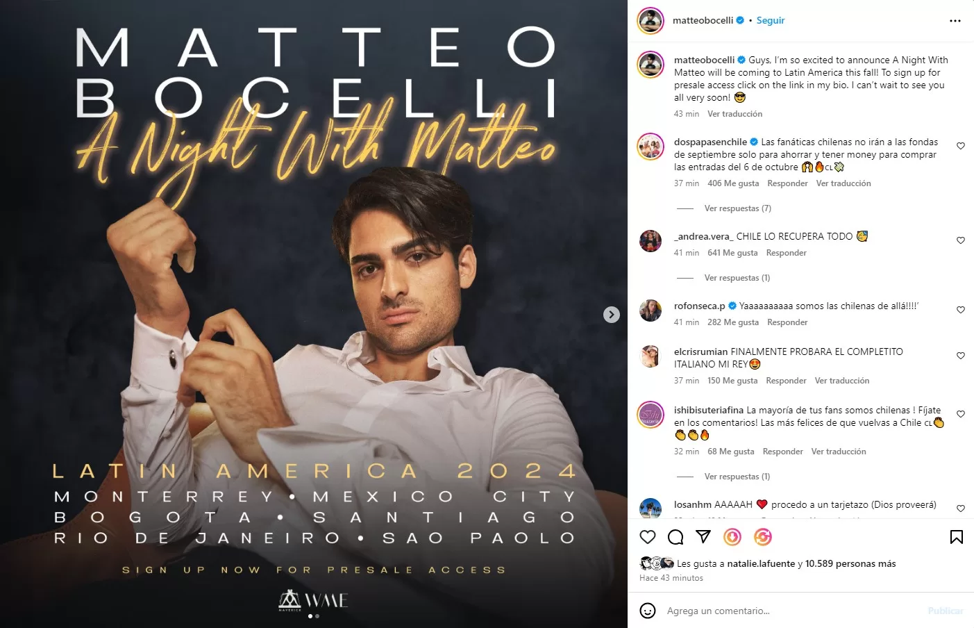 Instagram Matteo Bocelli