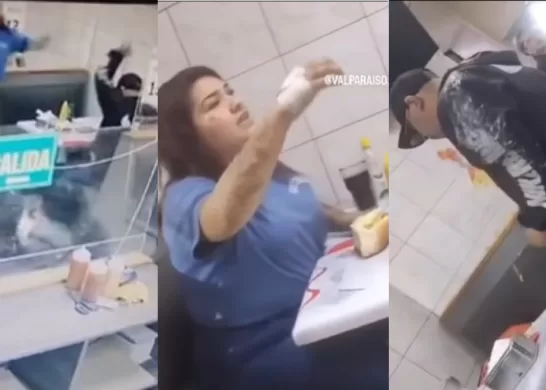 Mujer Lanza Completo Pelea