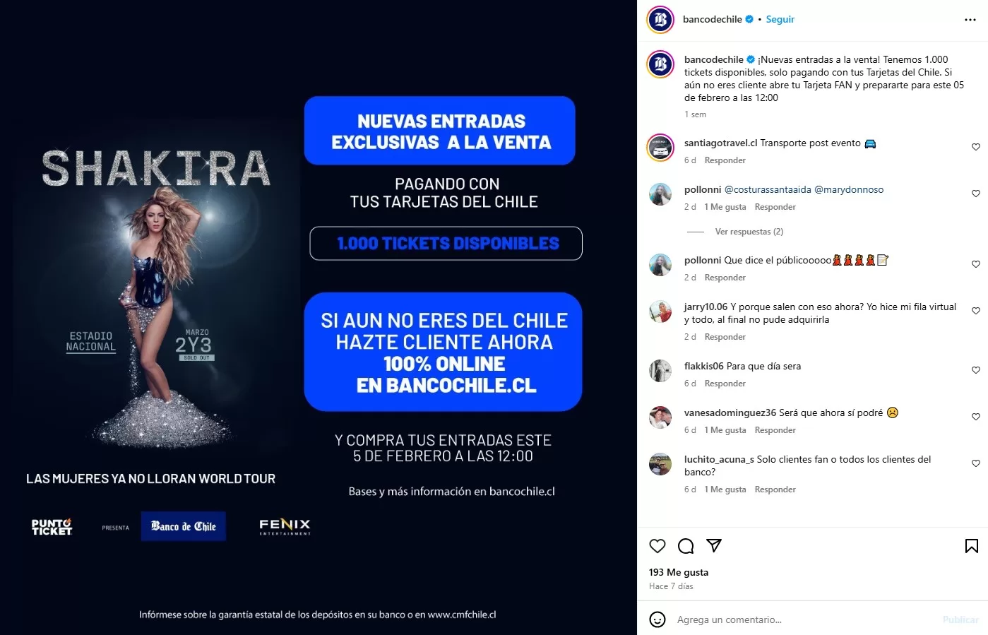 Instagram Banco De Chile