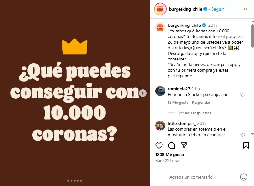Instagram @burgerking_chile