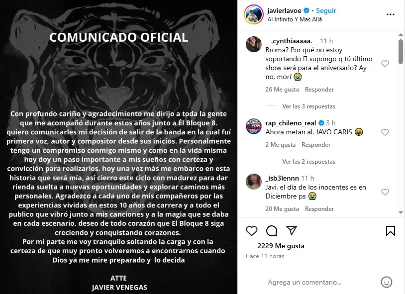Instagram @javierlavoe