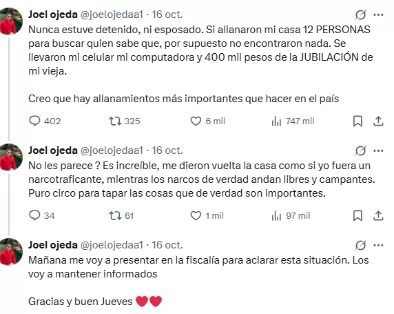 Créditos: X @joelojedaa1