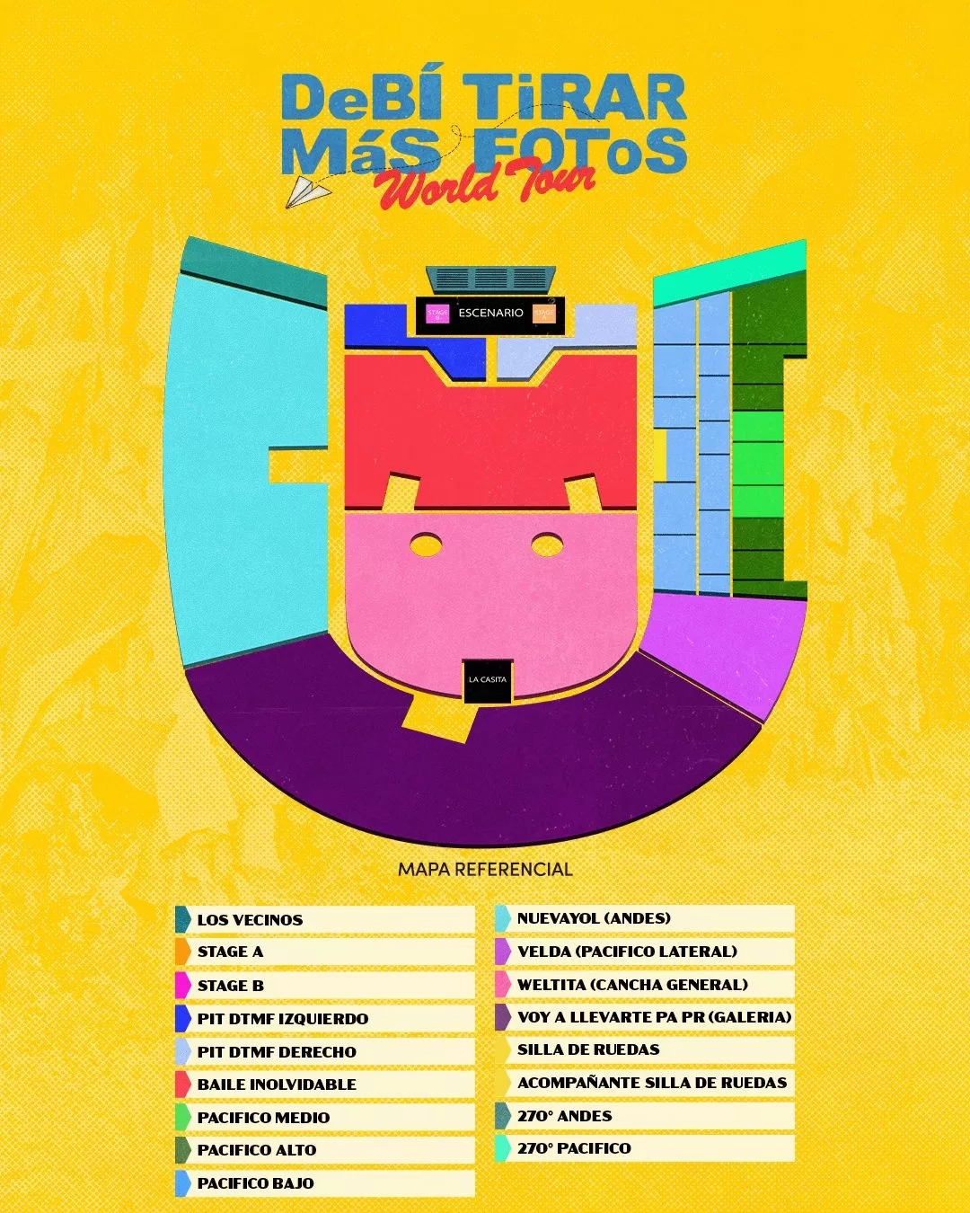 Mapa concierto Bad Bunny Chile/Bizarro