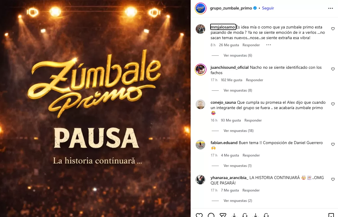 Zúmbale Primo anuncia pausa en sus actividades